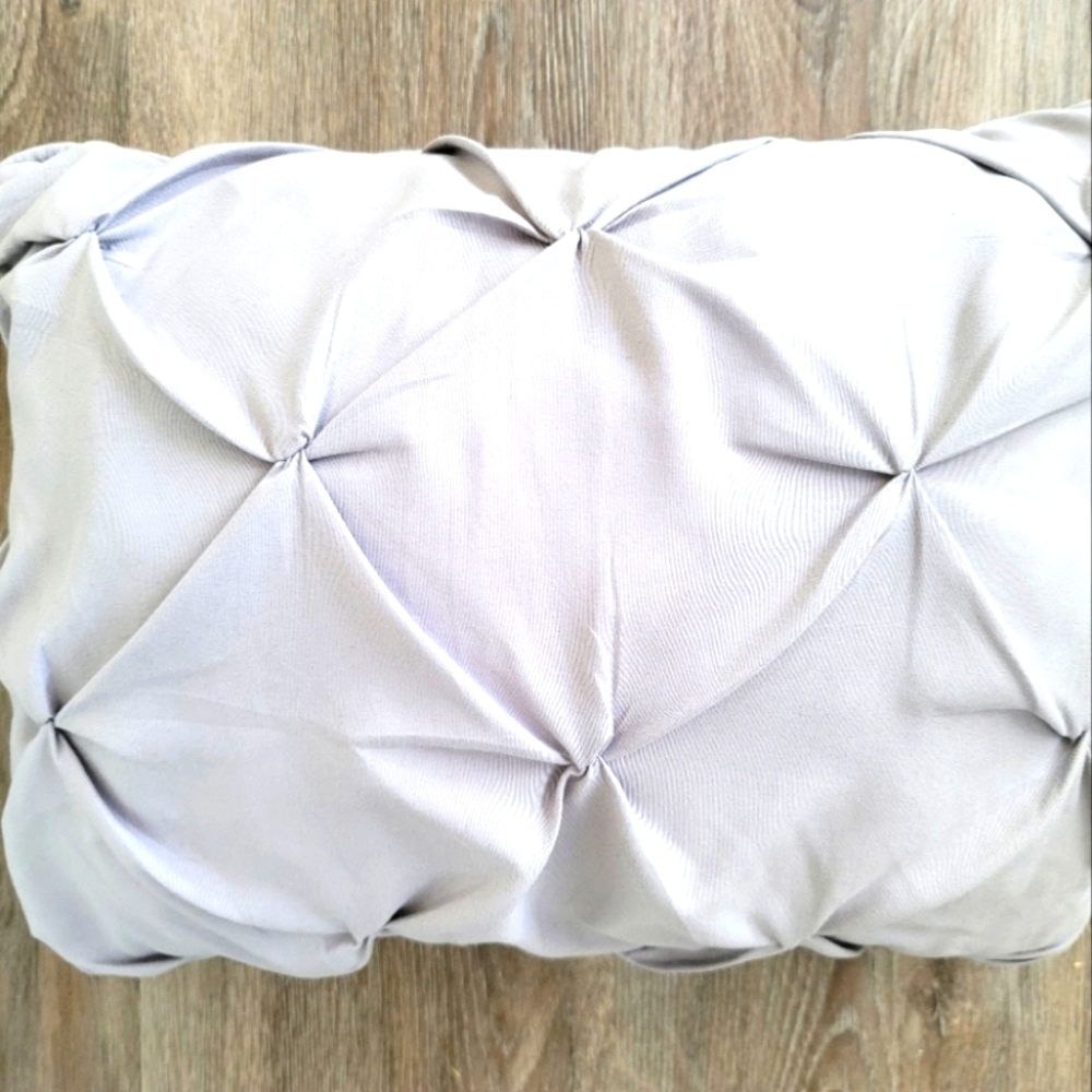 Small Gray Pleated Accent Pillow Home Decor Decorative Pillow